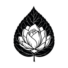 Obraz premium Elegant floral silhouette design isolated on white background
