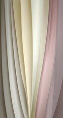Abstract image of layered, curving shapes in muted, earthy tones like cream, beige, and mauve, creating a soft, flowing, organic feel with subtle gradients and shadows