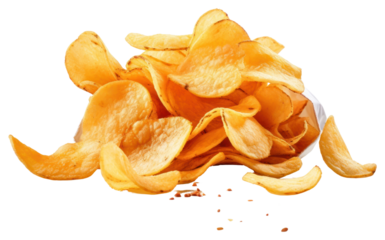 PNG Chips popping out of chip bag food white background freshness.