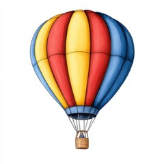 Colorful Striped Hot Air Balloon Illustration