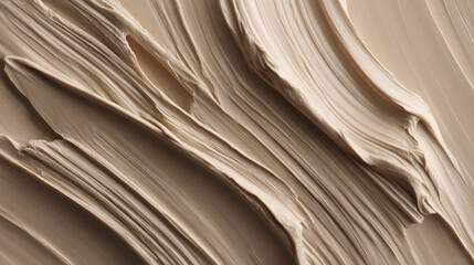 Obraz premium Abstract beige paint texture with smooth brushstrokes and flowing lines.