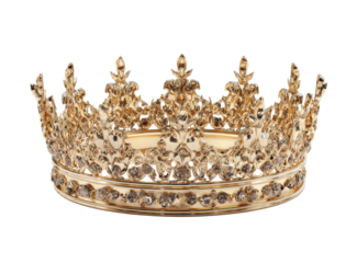 Ornate golden crown, detailed and regal