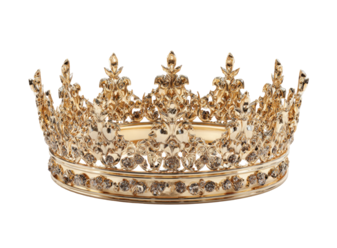 Ornate golden crown, detailed and regal