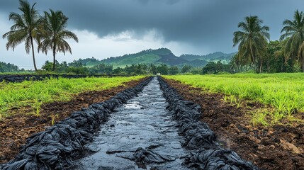 Lush, volcanic landscape