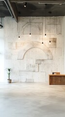 Modern, minimalist reception area