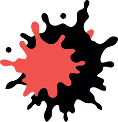 Coral silhouette splash in black vector style for modern abstract artwork