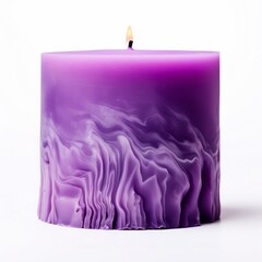 Scented candle on isolated white background, wellness, realistic photo