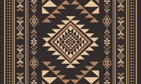 Aztec tribal geometric pattern ethnic Mexican style Traditional folk art design Colorful for textile, fabric, carpet, background, fashion
