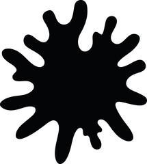 Coral splat vector in black silhouette for dynamic abstract art decoration