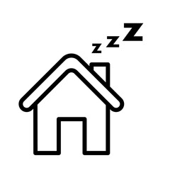 Sleeping house - vector icon