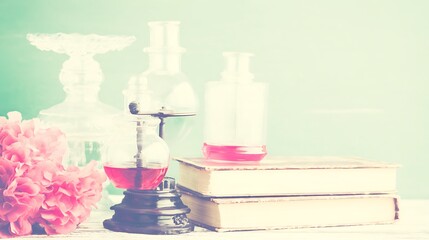 Vintage science and literature still life