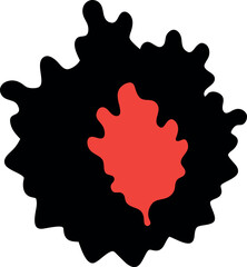 Coral stain vector artwork with black silhouette for artistic shape designs