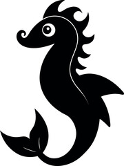 Decorative sea blob in black silhouette for bold fluid vector illustrations