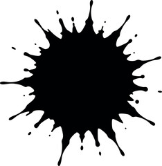 Decorative splatter artwork in black silhouette for abstract creative graphics