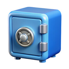 3D Blue Safe Box Design