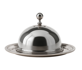 Polished silver butter dish with dome lid
