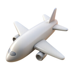 3D White Airplane Toy Design