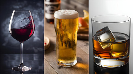 Wine beer whiskey drinks alcohol beverages alcoholic beverages cocktail bar pub restaurant collection