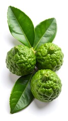 Close-up of fresh bergamot fruits and leaves