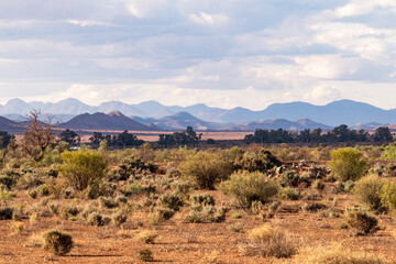 View towards mountain ranges in Flinders Ranges, South Australia