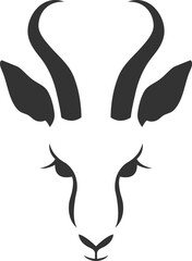 Deer head silhouette, deer face vector illustration