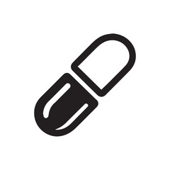 Pharmaceutical Medicine Capsule Pill Icon Vector Illustration