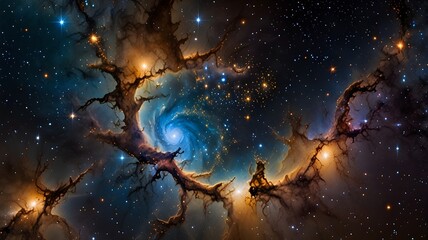 Star cluster forming in the core of a galaxy 