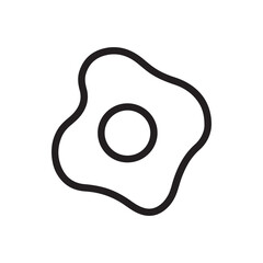 Fried Egg Breakfast Food Silhouette Vector Icon