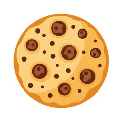 Fototapeta premium Chocolate chip cookie illustration on white background 