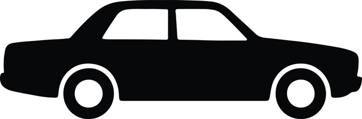 Silhouette car sedan vehicle transportation symbol vector illustrator