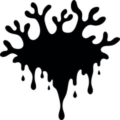 Dripping ocean coral artwork in black silhouette for sea-inspired graphic design