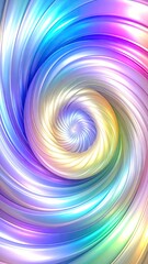 Obraz premium Abstract Metallic Spiral Design with Dreamy Rainbow Colors and Smooth Texture