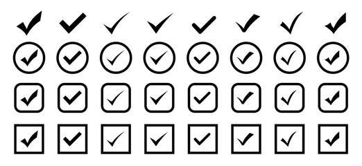 Check mark icons . Check mark vector icons. Vector illustration.  Approved icon.