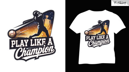 Play Like a Champion Baseball T-Shirt Design &ndash; Sports Vector Art