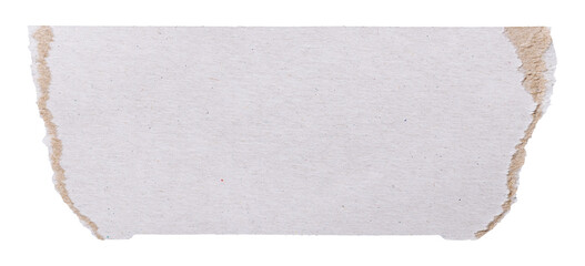 Tear fragment of white carton, isolated piece of paper with space for text, scrapbooking element
