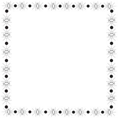 Square Frame, Black and White Frame, with White Background, Border Frame, Unique Fram