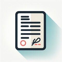 Fototapeta premium Signed Document Icon with Signature and Text on White Background