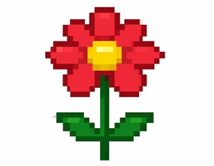 Fototapeta premium pixel flower Rose pixel art illustration