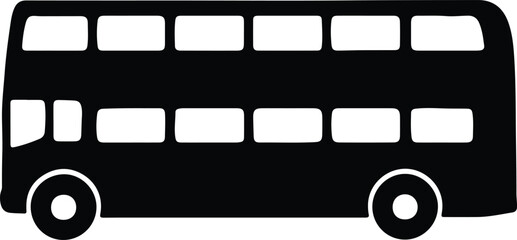Silhouette double decker bus public transport vector illustrator © Tamjida Alam