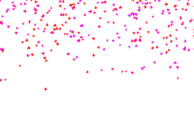 Heart shapes seamless rain cutout on transparent background, invitation wedding anniversary cards heart shapes cute seamless falling on transparent background