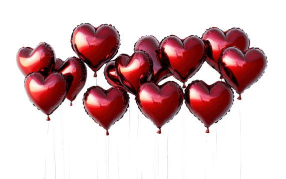 2025 new year balloons valentines on white background,png