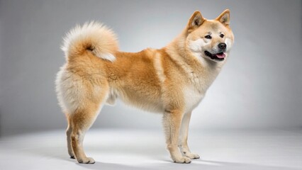 Hokkaido Dog on studio background