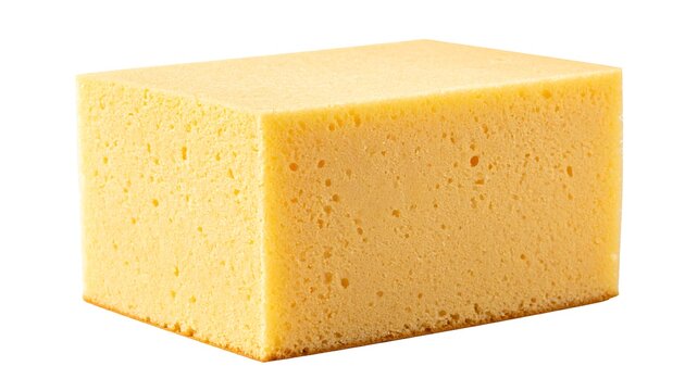 A rectangular block of yellow sponge