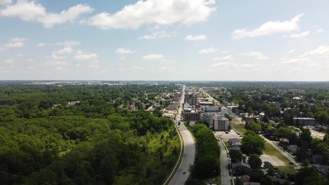 St thomas ontario canada drone footage of the iconic small town