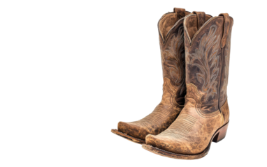 A pair cowboy boots on white background,png
