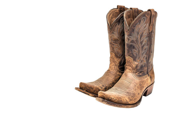 A pair cowboy boots on white background,png