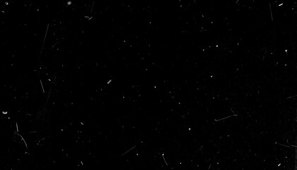 Overlay texture emulating old 8mm film with floating dust particles, hairline scratches, and occasional flicker. Black background with transparent film effects suitable for vintage and retro-style