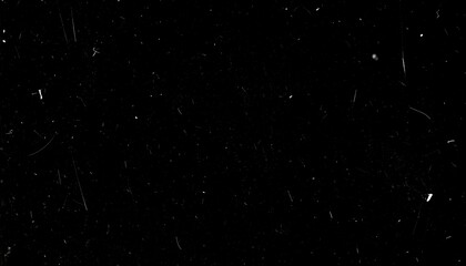 Overlay texture emulating old 8mm film with floating dust particles, hairline scratches, and occasional flicker. Black background with transparent film effects suitable for vintage and retro-style