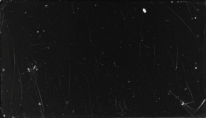 Overlay texture emulating old 8mm film with floating dust particles, hairline scratches, and occasional flicker. Black background with transparent film effects suitable for vintage and retro-style