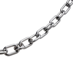 Fototapeta premium “Curved Metallic Chain in Dynamic Diagonal Composition, Isolated PNG”.